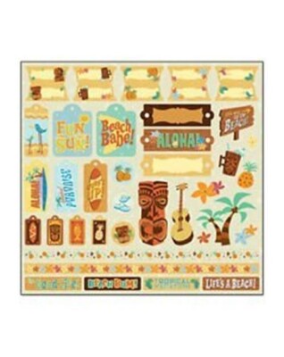 Creative Imaginations - Retro Tropical - 12x12 Cardstock Stickers