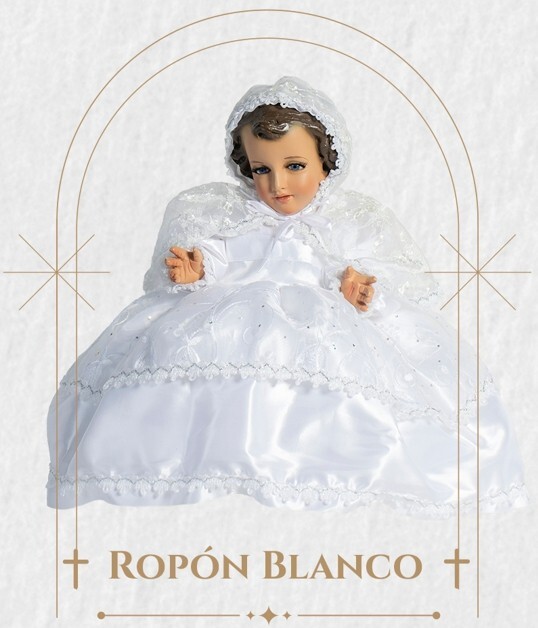Ropa para Niño Dios: Ropon Fino Blanco. Baby Jesus