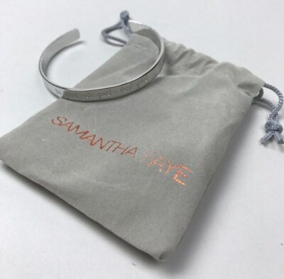 Samantha Faye Be Good. Do Good. Feel Good. Silver Cuff Bracelet - New in Pouch