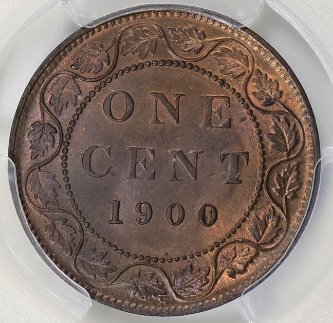 Canada 1900-H Large Cent PCGS MS-64 RB Die Cracks