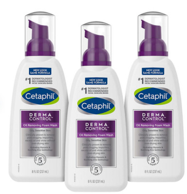 Cetaphil Pro DermaControl Oil Removing Foam Wash (8 fl. oz., 3 pk.)
