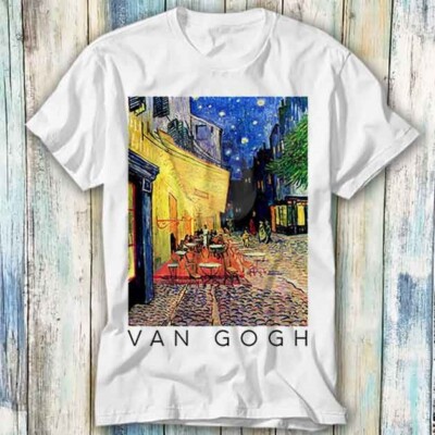 Vincent Van Gogh Gift Cafe Terrace at Night Art T Shirt Meme Gift Tee Unisex 924