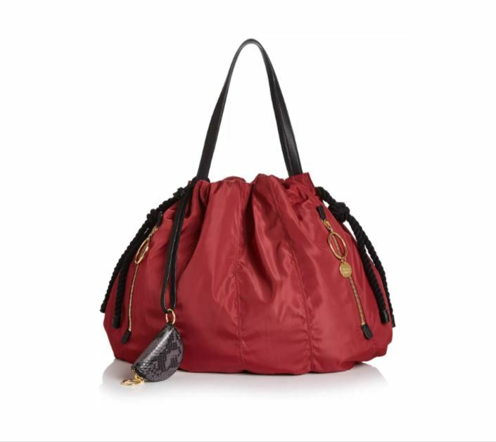 Chloé ヴィンテージゴールドメッシュバック See By Chloe Flo Nylon Large Tote Rusty Pink/ Gold Hardware
