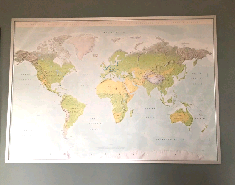 ***RARE LARGE IKEA WORLD MAP + FRAME*** in Southside, Glasgow Gumtree