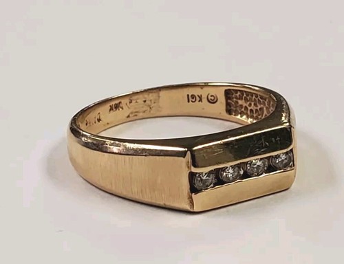 💫 Vintage Estate 14k Gold Channel Set Diamond Ring 5.6g Sz
