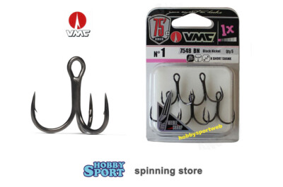 ANCORETTE VMC 7548  BN 1X SIZE 1  BLACK NICKEL  SHORT SHANK SPINNING CONF 5 PZ