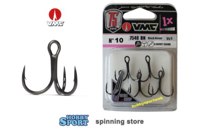ANCORETTE VMC 7548  BN 1X SIZE 10 BLACK NICKEL  SHORT SHANK SPINNING CONF 5 PZ