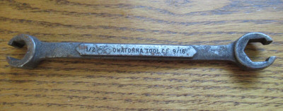 Vintage Owatonna Tool Co. OTC CS-1618  1/2''-9/16'' Flare Nut Wrench USA
