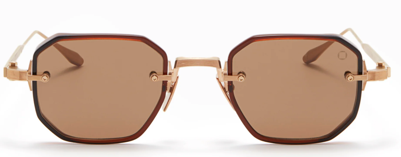 Pre-owned Akoni Sunglasses Juno-two Aks-307b-47 Gold Brown Unisex