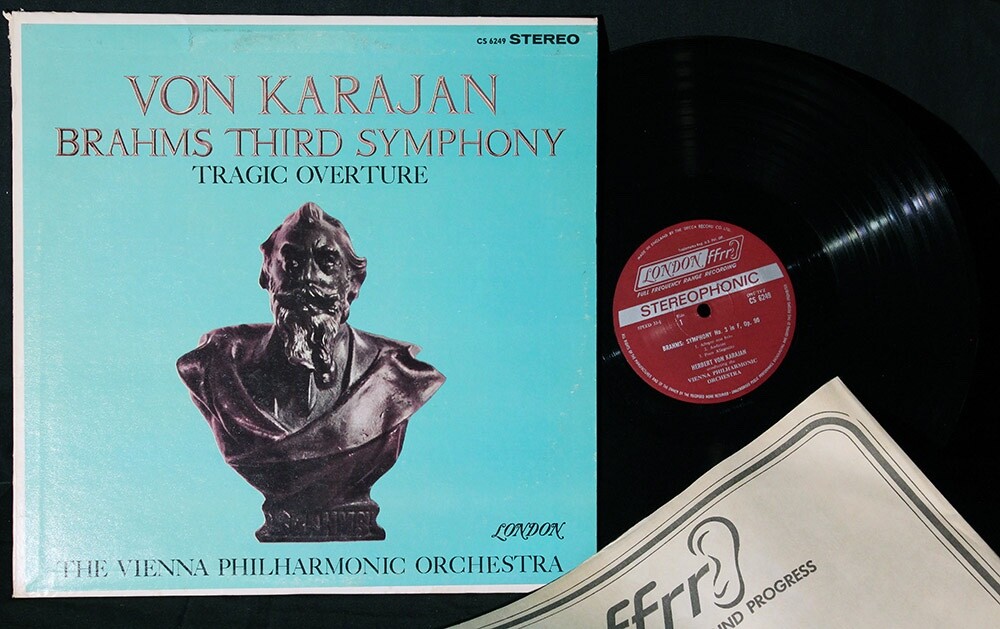 米LP Brahms, Von Karajan, Vienna Philharmonic Orchestra Third Symphony, Tragic Overture CM9318 LONDON /00260 Brahms – Karajan, Vienna Philharmonic – Symphony Nr. 3