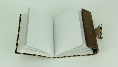 Embossed Leather Bound Turquoise Green Stone Locking Journal