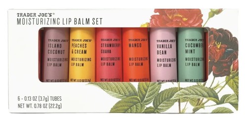 TRADER JOE'S Moisturizing Lip Balm Set of 6 Flavors Free Shi