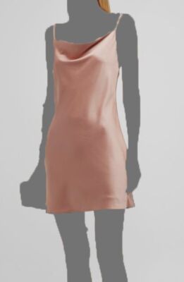 $295 Alice + Olivia Women's Pink Satin Cowl Neck Harmony Slip Dress Size 8