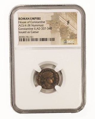 Constantine II Roman AE Coin (AD 316-340) - NGC Certified (F) Free Shipping!
