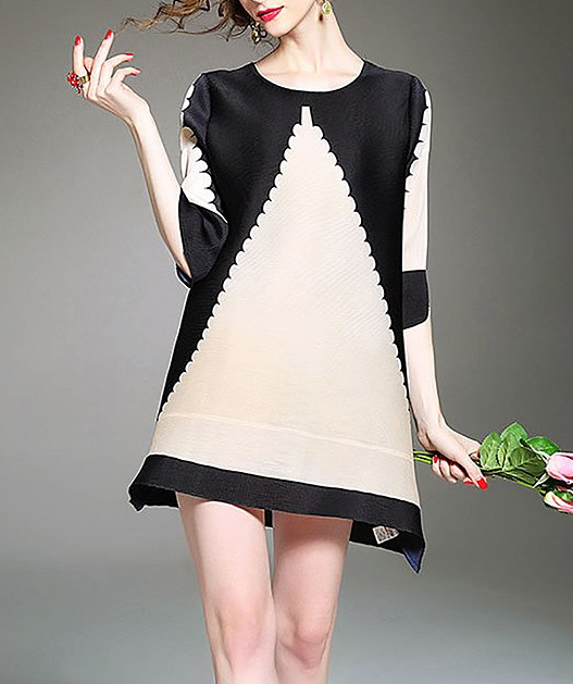 Pre-owned Alaroo Women's European Color Block Shift Dress One Size Free Shipping In Multicolor