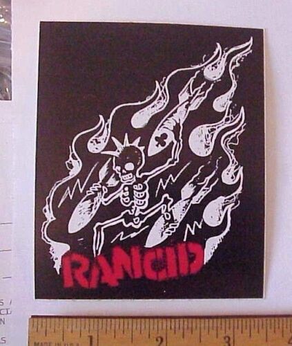 RANCID SKELETON BOMBS WITH FLAMES PEEL-OFF STICKER