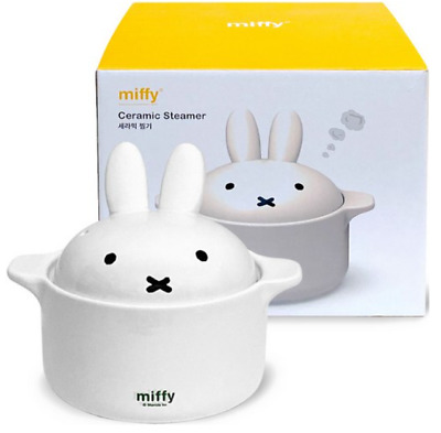 Miffy Ceramic Mini Steamer 420ml 2 Colors(Orange, White): Microwave & Oven Safe