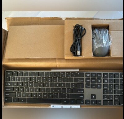 NEW Amazon Basics wireless rechargeable computer keyboard & mouse Black