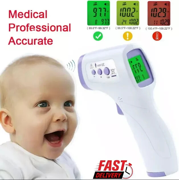 Large LCD Digital Infrared Thermometer Non-contact Forehead Baby Temperature Gun