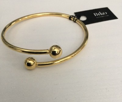 NEW Free People Orbit Metal Cuff Bangle Bracelet Biko Gold