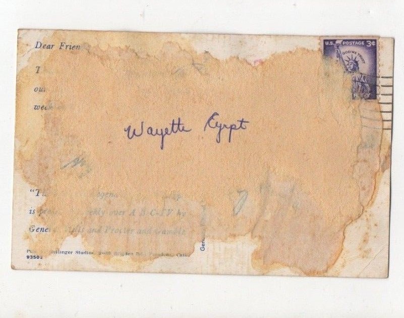 Hugh OBrian Wyatt Earp Postcard RPPC From 1950