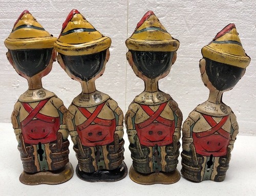 Lot Of 4 Vintage 1939 Marx Tin Litho Wind Up Pinocchio Disney / Parts Repair