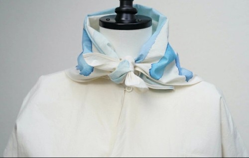 Pre-owned Toogood The Fisherwoman Hand Painted Cotton Dress — Breton Limited Edition Xl In Blue/ivory