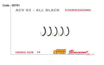 LENZA PRONTA COREGONE 5 AMI SERIE KILLER ACV02 AMO 14 COL. ALL BLACK VINCENT