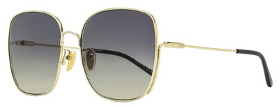 Pre-owned Chloé Chloe Square Sunglasses Ch0170sa 001 Gold/black 61mm In Gray Gradient