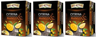3 x HERBAPOL Big-Active Black Tea Lemon & Mango 3 x 20pcs - 60 envelopes