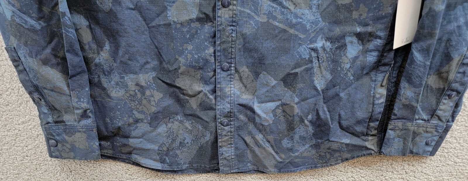 Bass Outdoor Ripstop Utility Shacket Men's L Navy Blazer Rock Camo Snap Closure - Picture 4 of 19