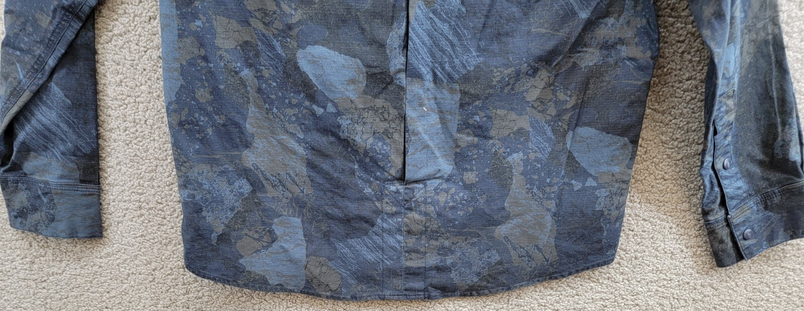 Bass Outdoor Ripstop Utility Shacket Men's S Navy Blazer Rock Camo Snap Closure - Picture 15 of 19