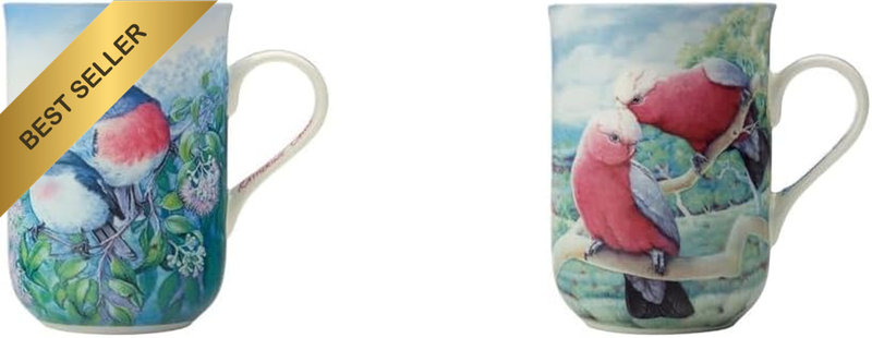 Birds of Australia KC 10Yr Anniversary Mug 300ML Rose Robin Gift Boxed and Birds