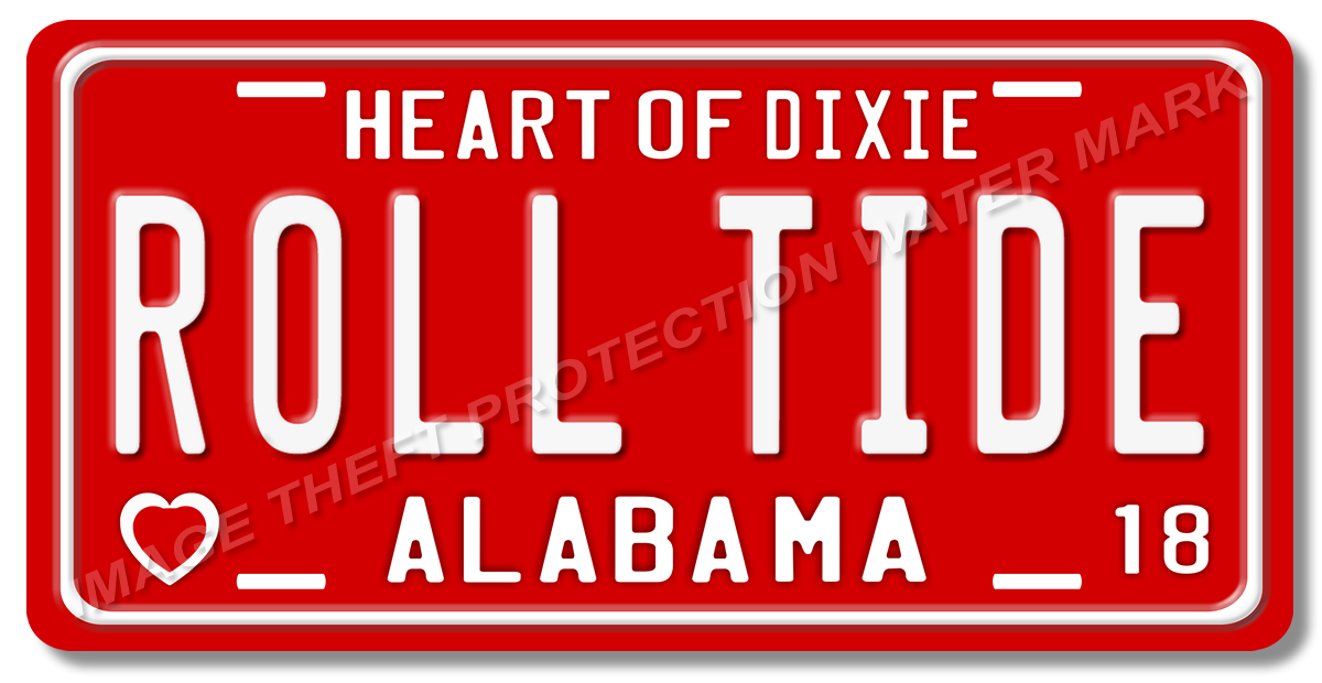 Details About Alabama Crimson Tide Roll Tide Ncaa Sec Football Team License Plate Tag Car Gift