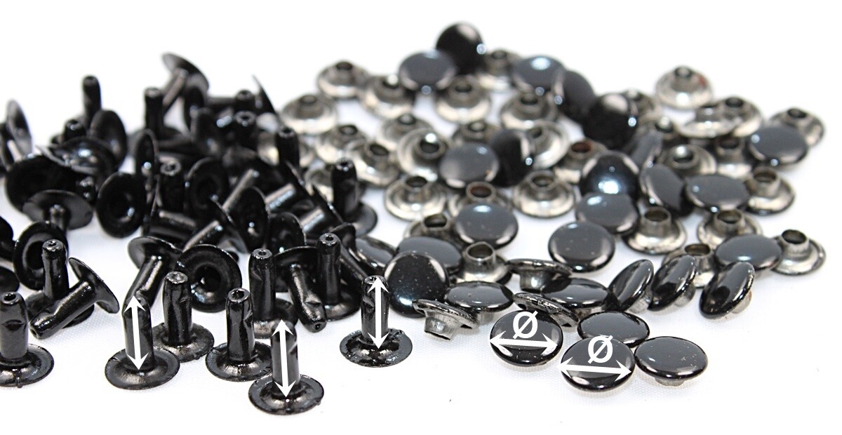 100 Stück Doppel Hohlnieten 8 x 8mm Unten offen