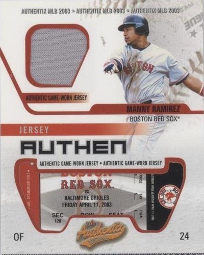 2003 Fleer Authentix - Manny Ramirez #JA-MR
