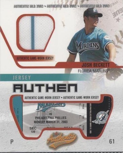 2003 Fleer Authentix - Josh Beckett #JA-JB2