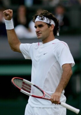   RARE RF FEDERER WIMBLEDON 2006 WHITE TENNIS SHIRT NIKE SIZE MEN'S ADULT L  