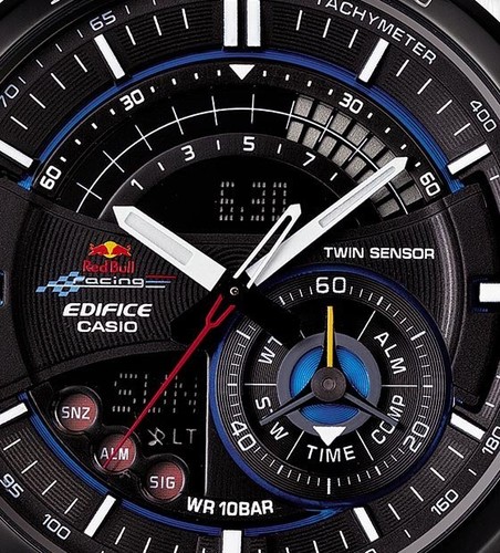 Pre-owned Casio Edifice Chronograph Twin Sensor Steel Watch Era-200rb-1av Limited