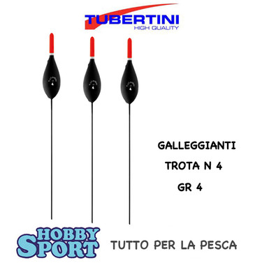 3 GALLEGGIANTI TROTA MODELLO 4 TUBERTINI  PESO 4 GR FILO PASSANTE 17170