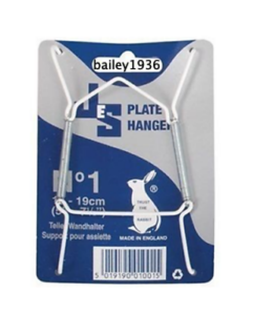 JES WHITE WIRE PLATE HANGER WALL DISPLAY CHOICE 5 SIZES 3.5"-16" Made in ENGLAND