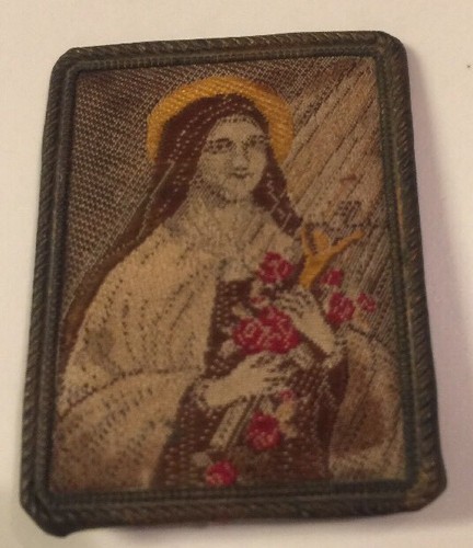 Rare!  Miniature Copper Framed Orthodox Embroidered Saint Icon From Germany
