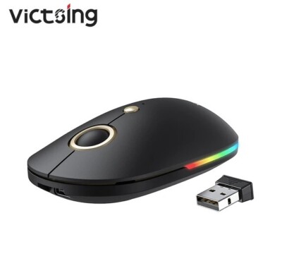 Portable Wireless Mouse 2.4GHz Silent w USB Receiver Optical USB Rechargeable