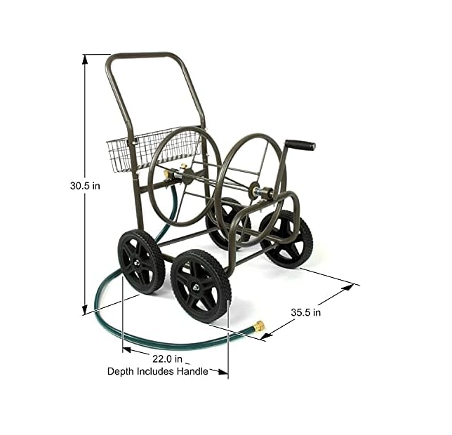 4-Wheel Garden Hose Reel Cart