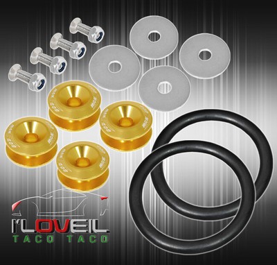 Black Quick Release Fastener Tab Bolt Nut Kit for Trunk Hood Bumper Fender Lip