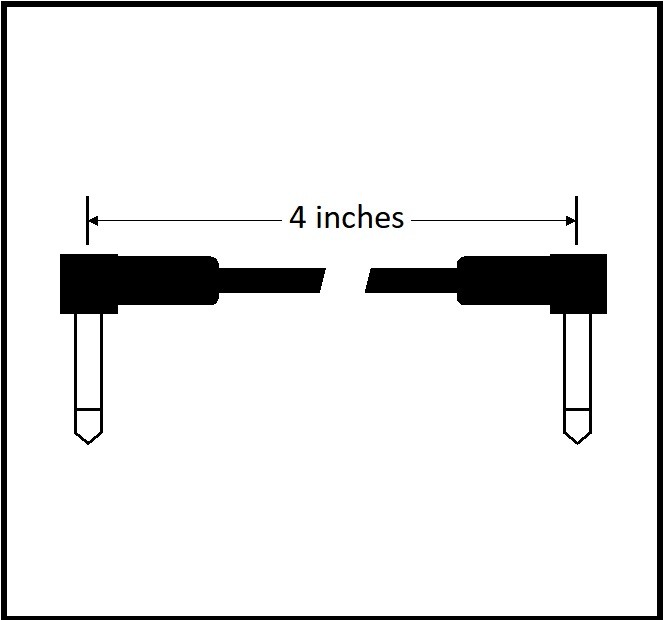 Lot of 4 guitar cable pedalboard patch 4 inch pancake 1/4 in plug Canare GS-4
