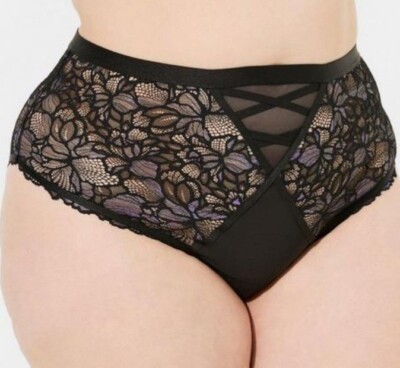 Torrid Gorgeous Moody Butterflies Split Gusset Cheeky Panty Plus Size 3X, 22/24