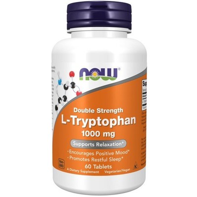Now Foods Триптофан 1000 мг быстродействующего действия, 60 таблеток