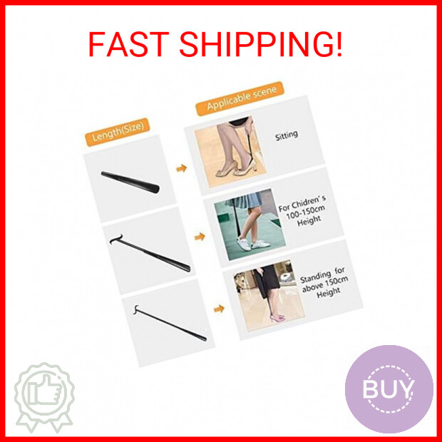 Long handle Shoe horn for Seniors Portable Shoes Socks Detachable Long Dressing