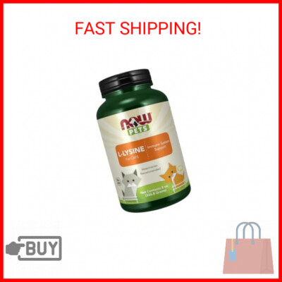NOW Foods Pet Health, L-Lysine Supplement, Powder, Formulated for Cats, NASC Cer